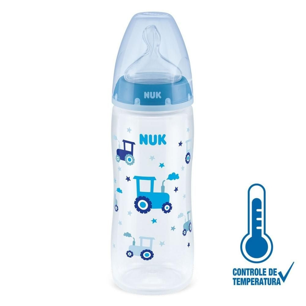 Mamadeira com Controle de Temperatura - 360ml - First Choice - Nuk - Azul - (6M+)