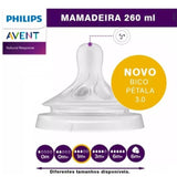 Mamadeira Pétala 3.0 - Avent - 260ml - (1M+) - Rosa