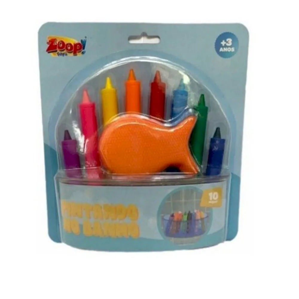 Lápis de Cera Para Banho - Zoop Toys - com 10 pçs - (3 anos+)