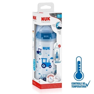 Mamadeira com Controle de Temperatura - 360ml - First Choice - Nuk - Azul - (6M+)