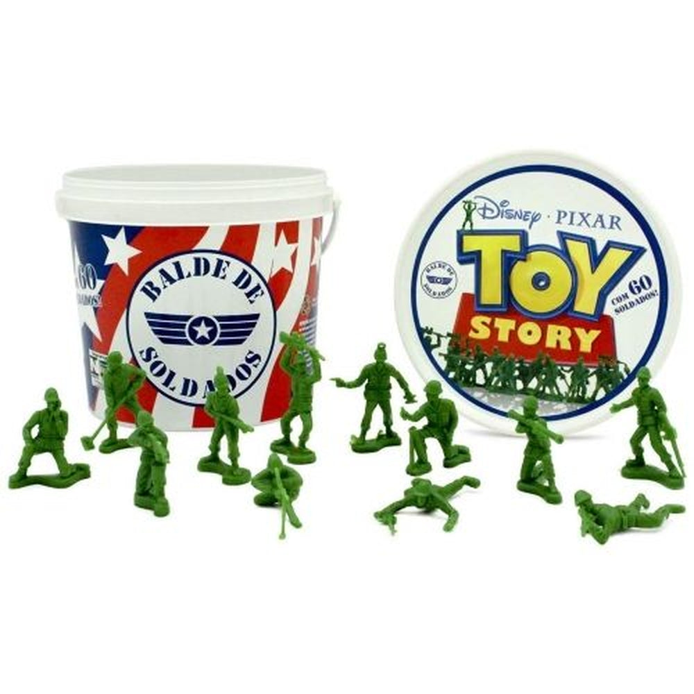 Balde de Soldados Toy Story - Toyng - (3 anos+) - com 60 Soldados