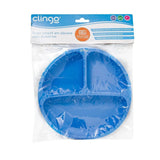 Prato com Divisórias em Silicone - Clingo - Azul - (6M+)